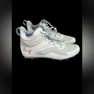 under amour command MC mid lacrosse cleats mens size 9-14 3025639-100 white